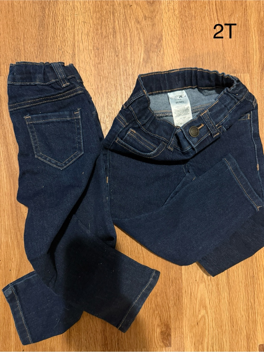 2 pair Garanimals Toddler Dark Blue Stretch Jeggings - 2T